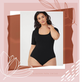 Bodysuit extralinda Cuello Cuadrado Manga Corta
