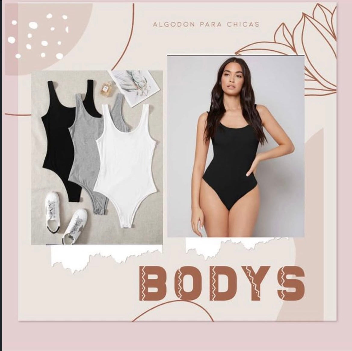 Bodysuit cuello redondo sin mangas