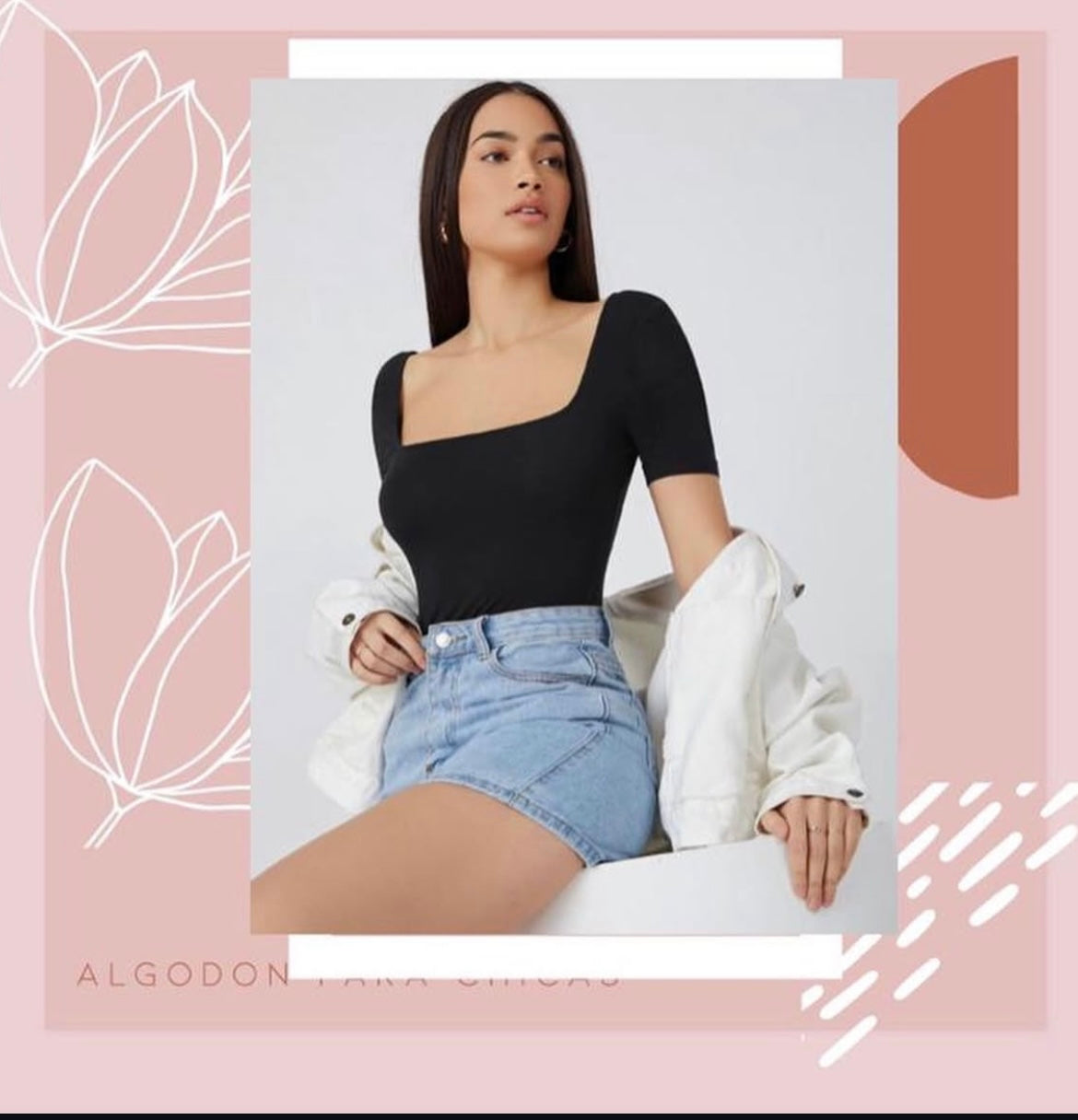 Bodysuit Escote Cuadrado Manga Corta