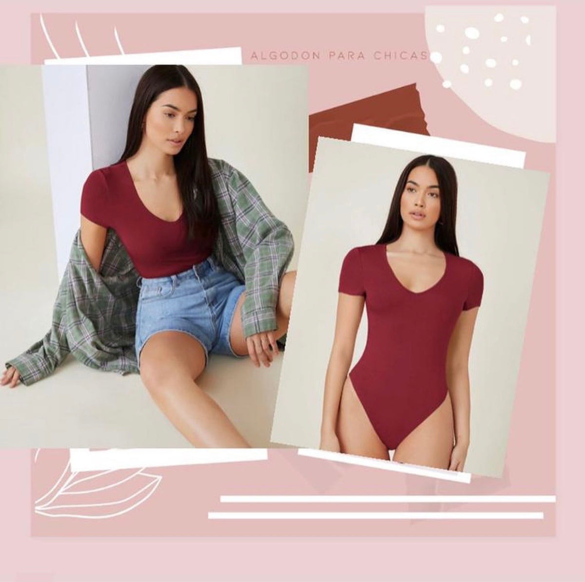 Bodysuit Escote Redondo Manga Corta